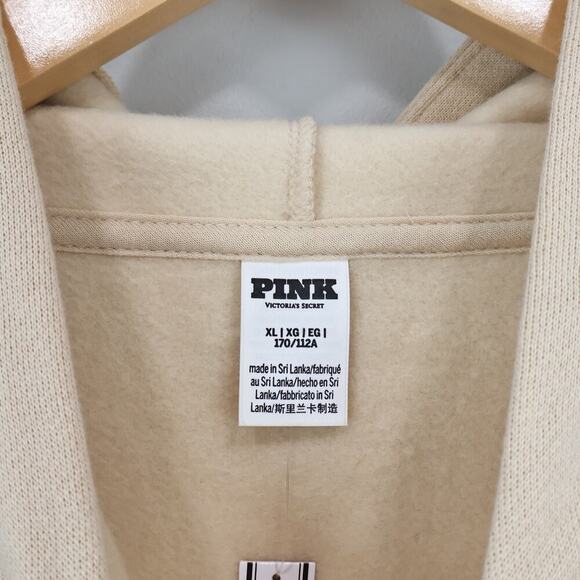 Victoria's Secret PINK Canvas Everyday Fleece Campus Full Zip Sweatshirt XL NWT - Picture 3 of 6
